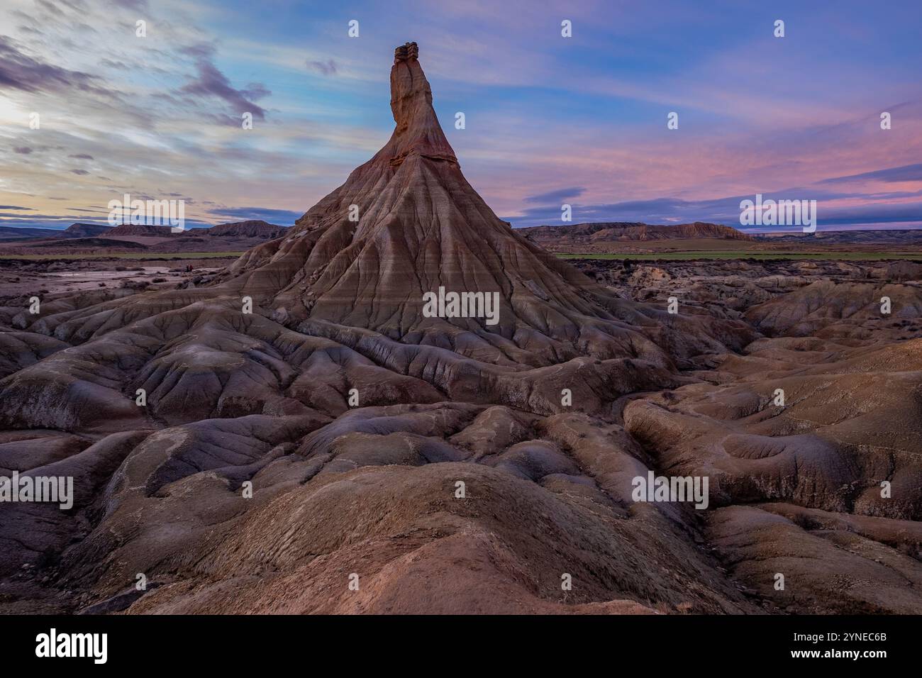Formation de tour dans la réserve naturelle de Las Bardenas Reales, Navarre, Espagne Banque D'Images