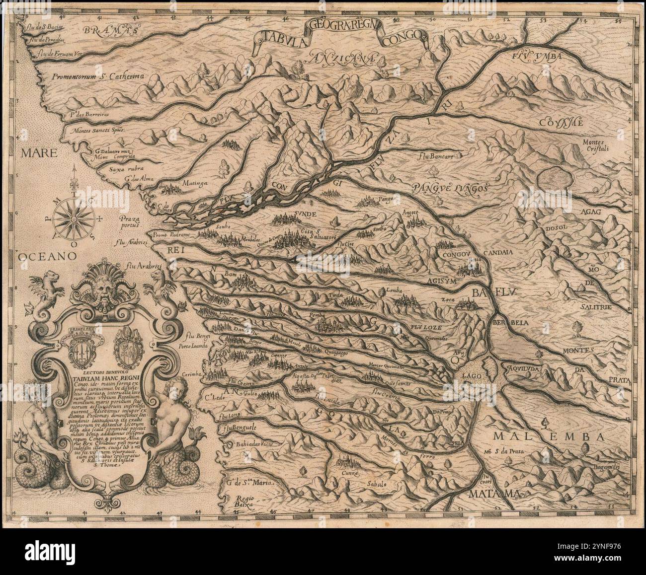 Vers 1597 carte de l'Afrique de l'Ouest par Filippo Pigafetta. Banque D'Images Vers 1597 carte de l'Afrique de l'Ouest par Filippo Pigafetta. Banque D'Images