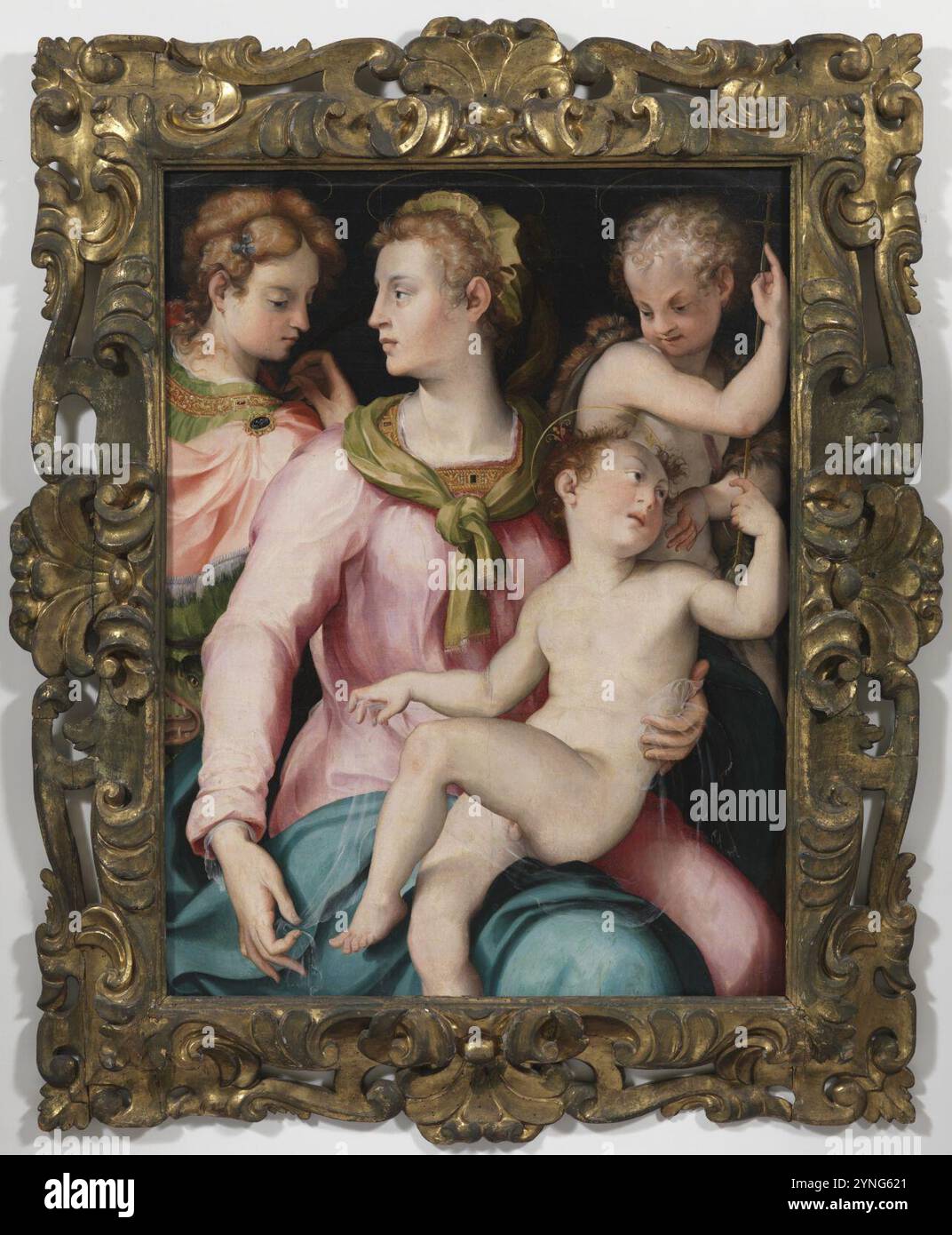 Carlo Portelli da Loro - Vierge, enfant, bébé Jean et Sainte Marguerite Banque D'Images