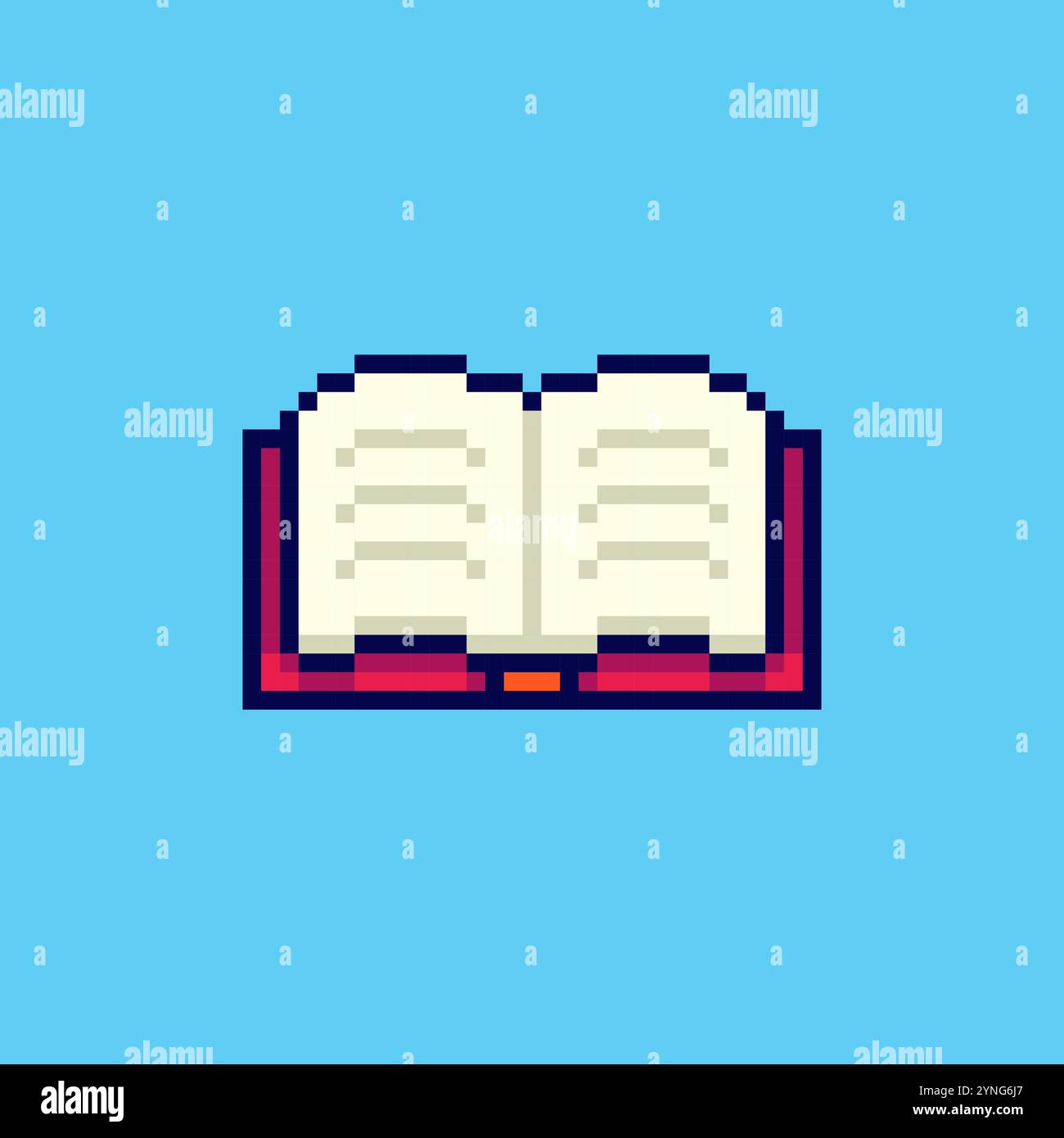 Pixel art Open Book Icon design d'actifs de jeu Illustration de Vecteur