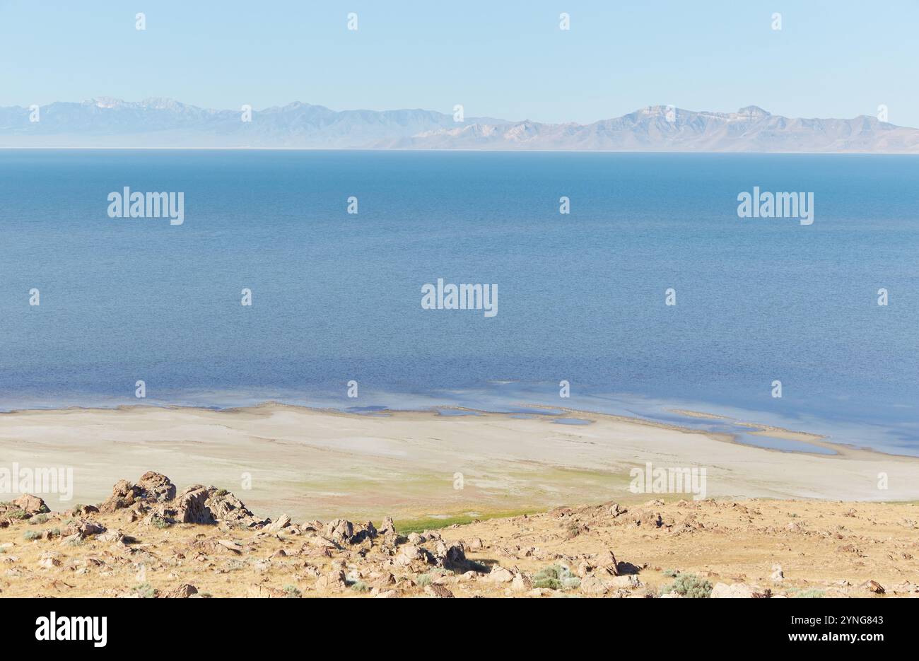 Avec ses 28 022 acres, Antelope Island est la plus grande île du Grand Lac Salé. Et il est maintenant protégé par Antelope Island State Park, le meilleur moyen de faire de l'expérience Banque D'Images