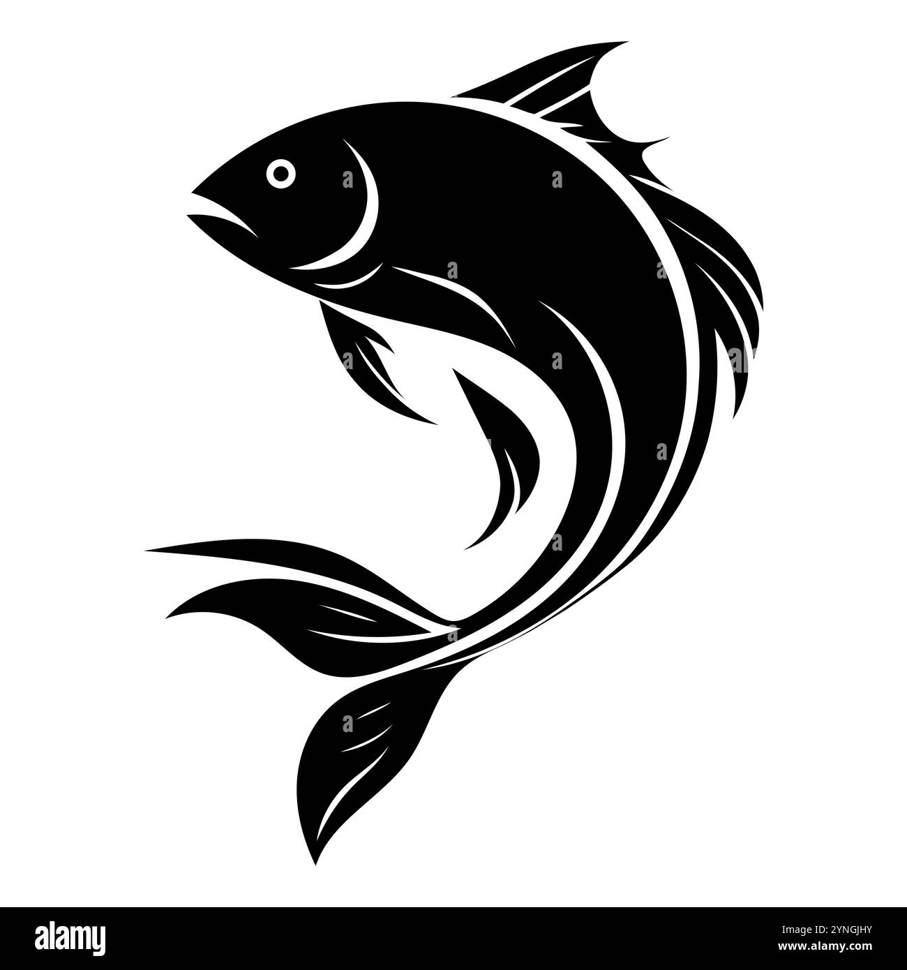 Un poisson saute hors de l'eau, conception d'illustration vectorielle. Illustration de Vecteur