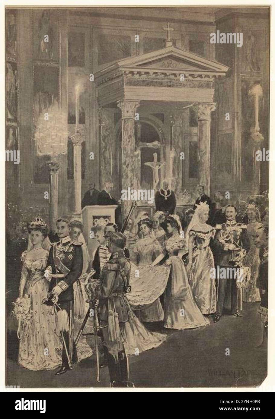 Cérémonie mariage de la duchesse Cécile de Mecklembourg-Schwerin et Guillaume, Prince héritier allemand. Banque D'Images