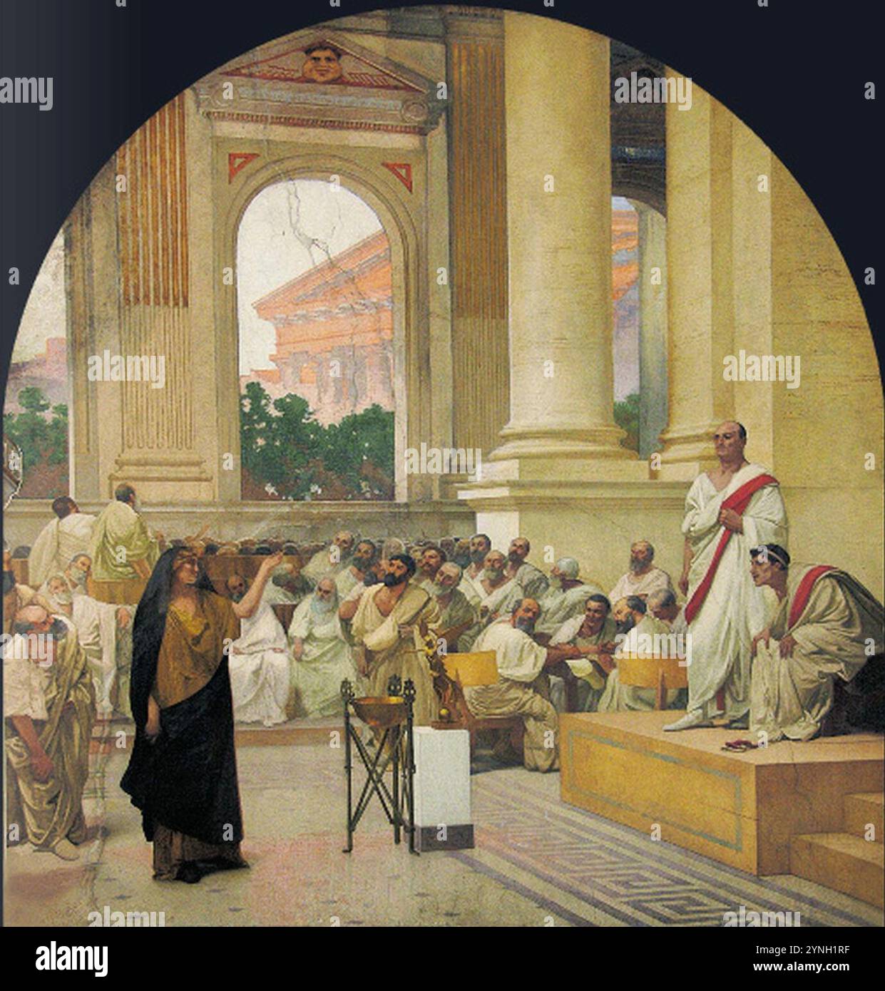 Cesare Maccari - la liberta Fenenia Ispala denuncia l'associazione dei Baccanali. Banque D'Images