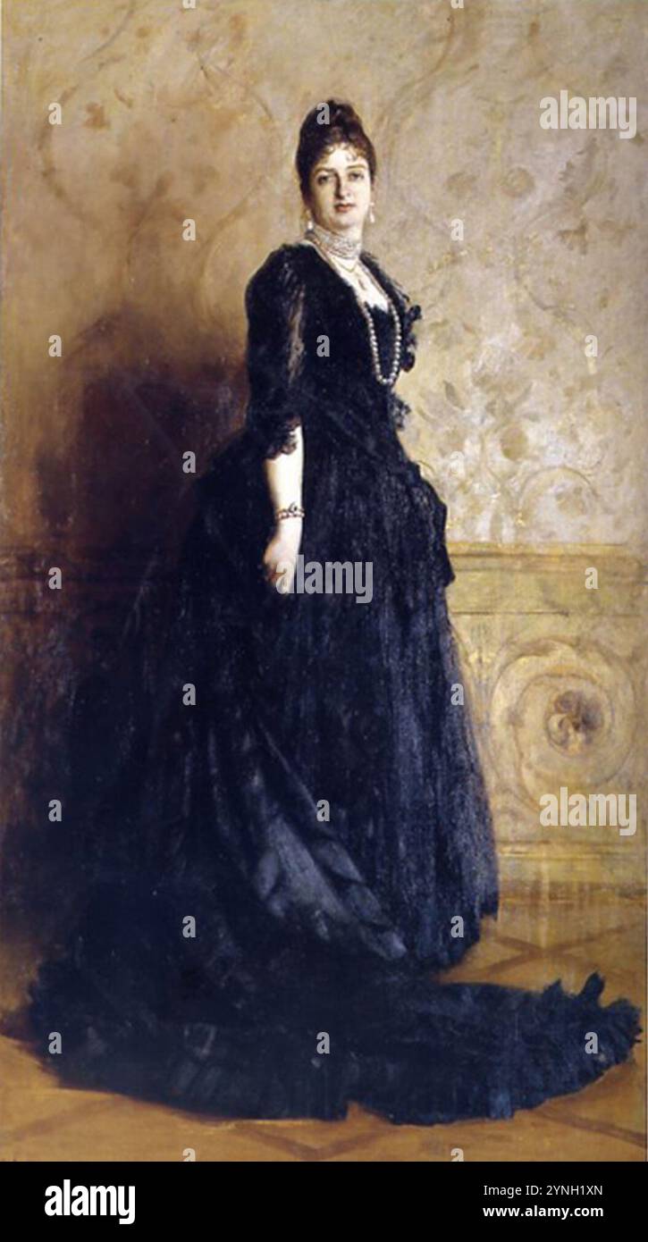 Cesare Tallone - Ritratto di Sua Maestà la Regina Margherita. Banque D'Images