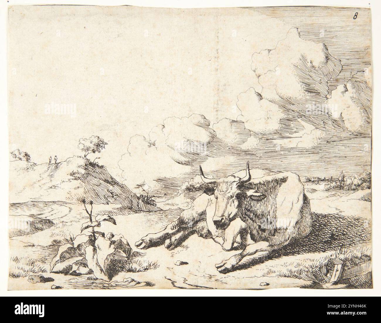 Marcus de Bye, Liggende ko, , Banque D'Images