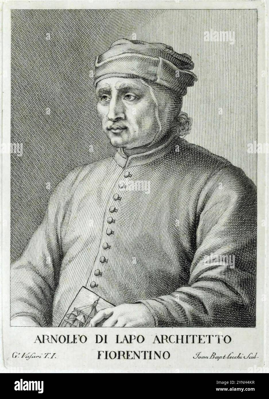 Ritratto di Arnolfo di Cambio. Banque D'Images