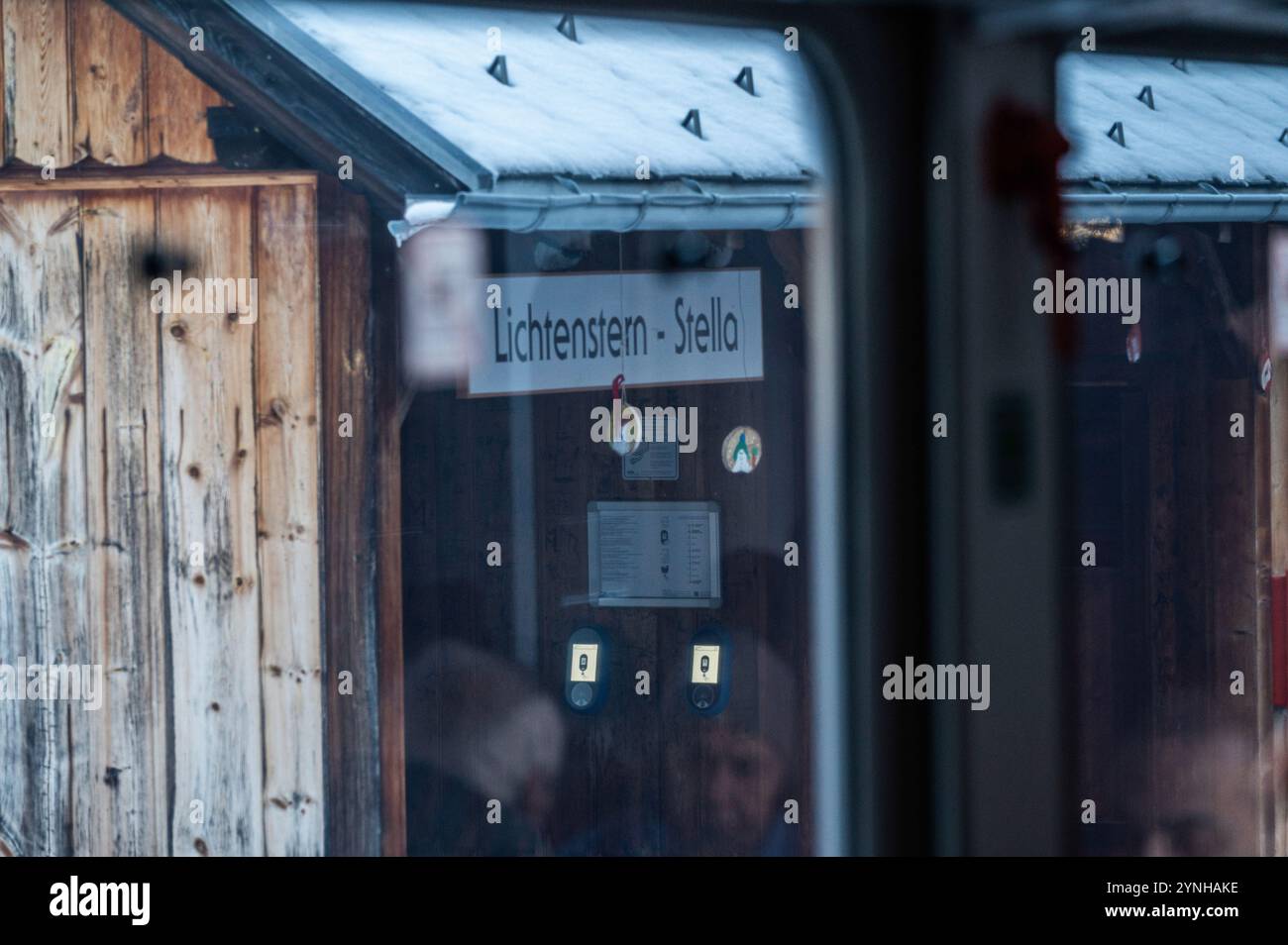 Old Renon Railway. Trains de haute montagne et connexions en hiver Banque D'Images