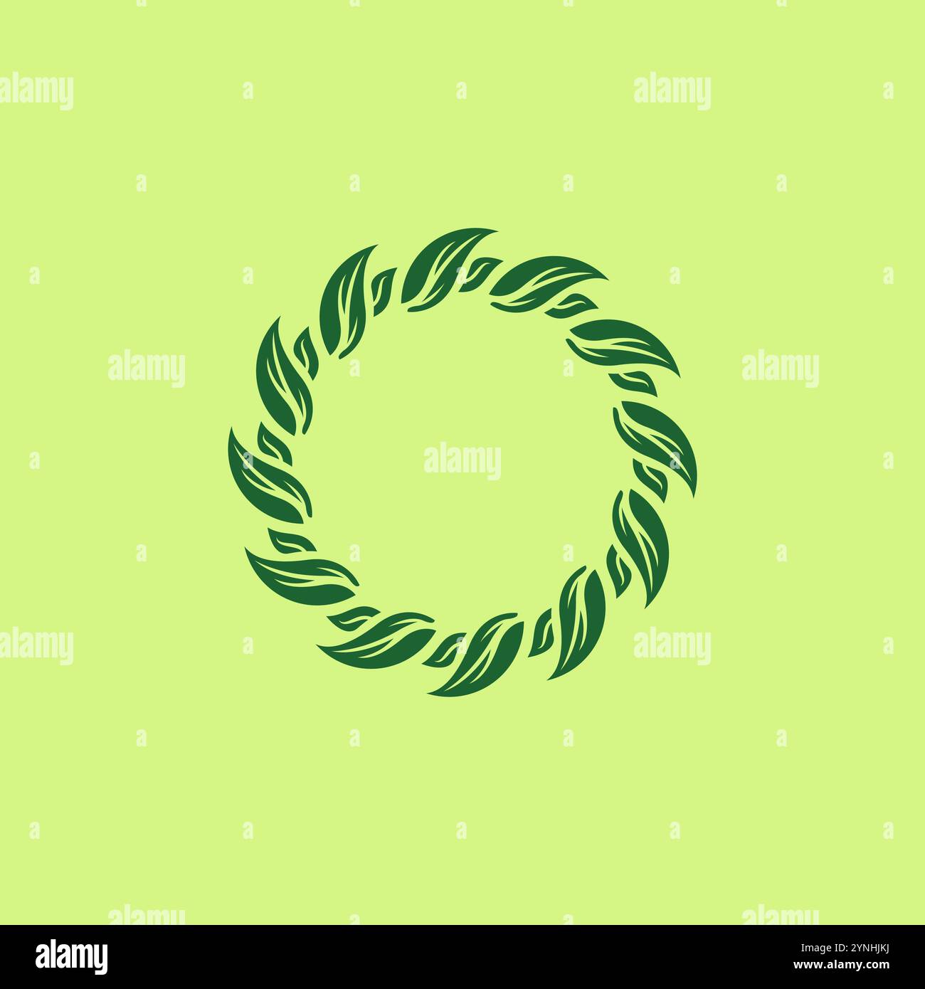 feuilles disposées dans un logo de cercle. icône organique Illustration de Vecteur