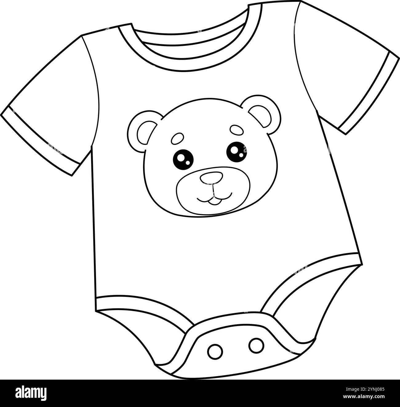 Baby Shower Baby Boy Onesie Isolated Coloriage Illustration de Vecteur