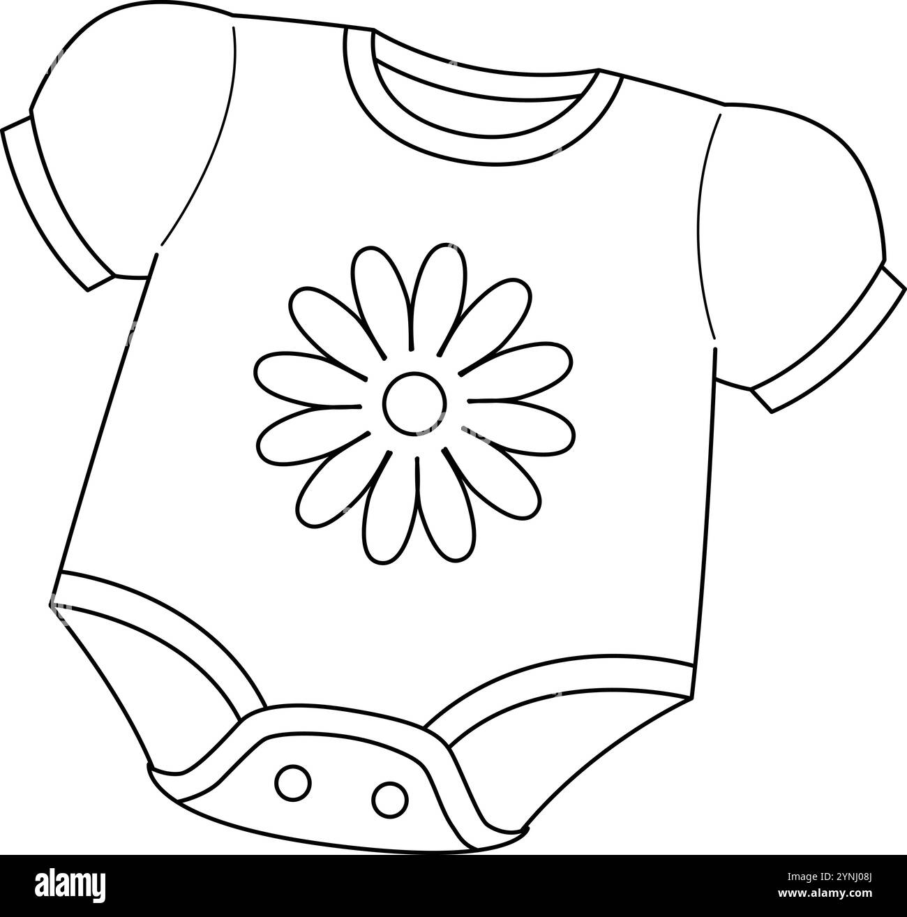 Baby Shower Baby Girl Onesie Isolated Coloriage Illustration de Vecteur