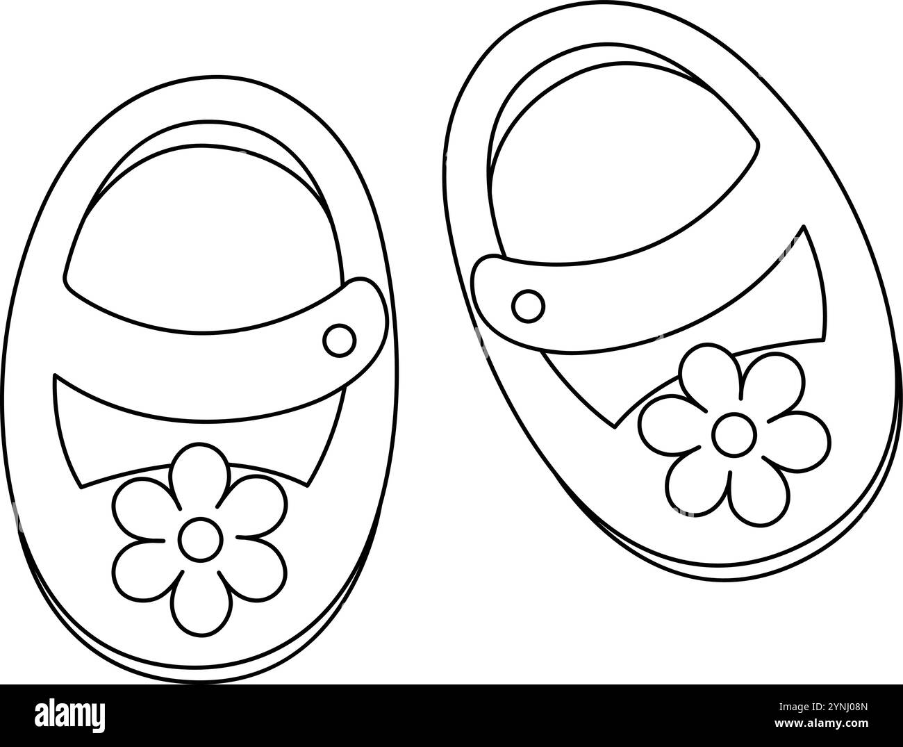 Baby Shower Baby Girl Shoes Solid Coloriage page Illustration de Vecteur
