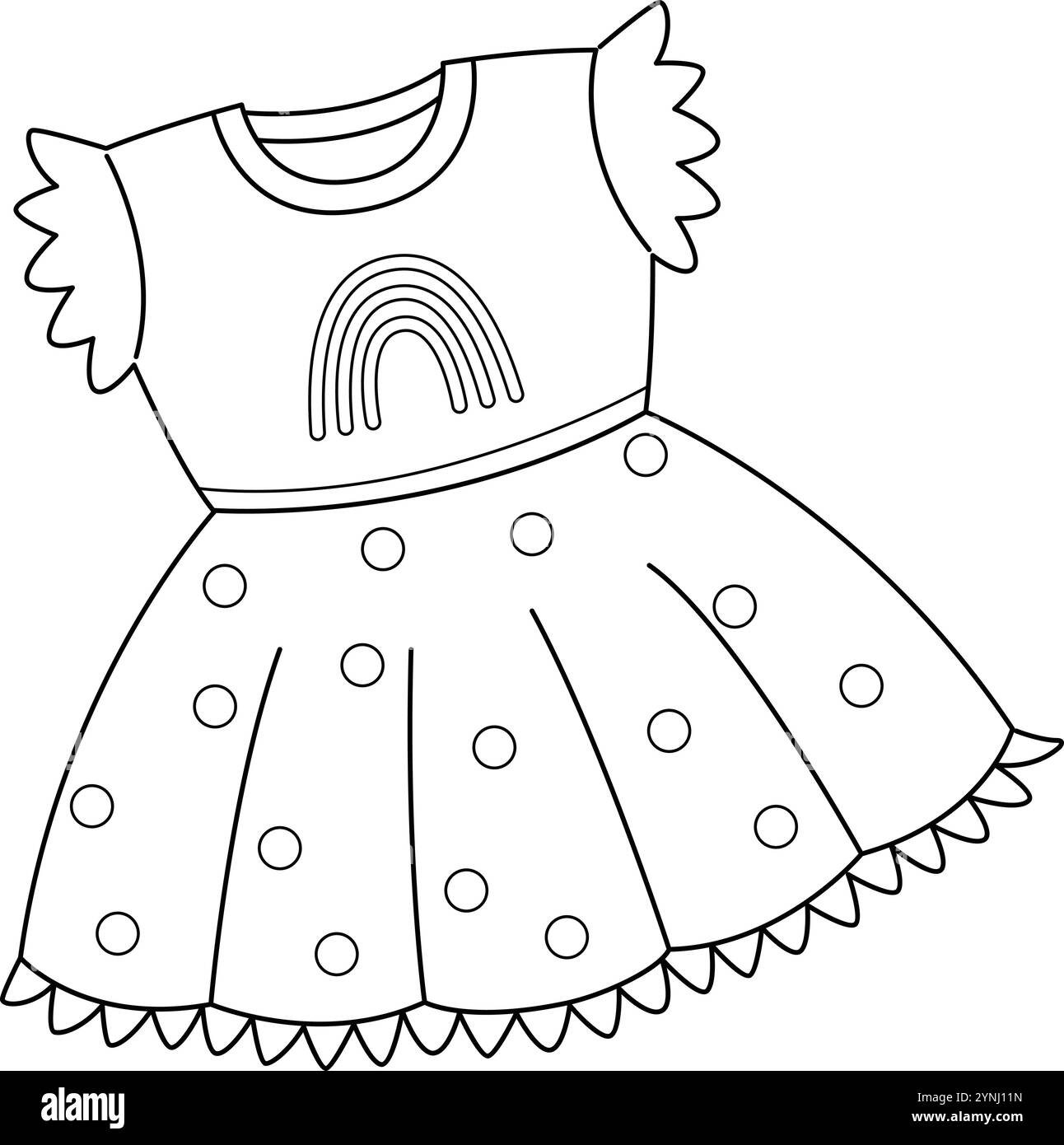 Baby Shower Baby Girl Robe Isolated Coloriage Illustration de Vecteur