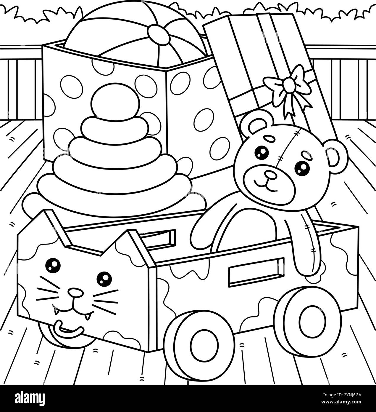 Baby Shower Toys Coloring page pour les enfants Illustration de Vecteur