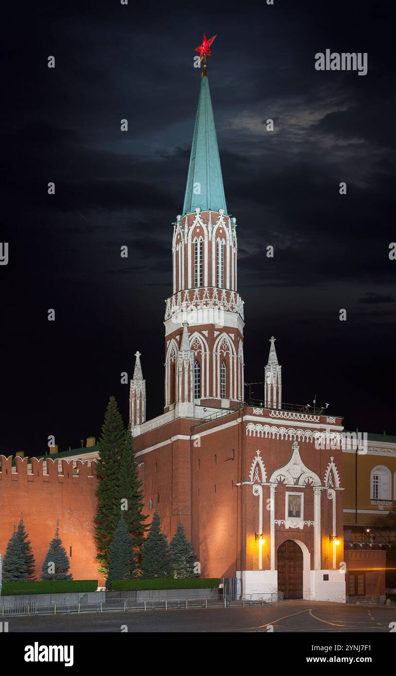 Tour Nikolskaya une des tours du Kremlin de Moscou, surplombant la place Rouge. Russie Banque D'Images