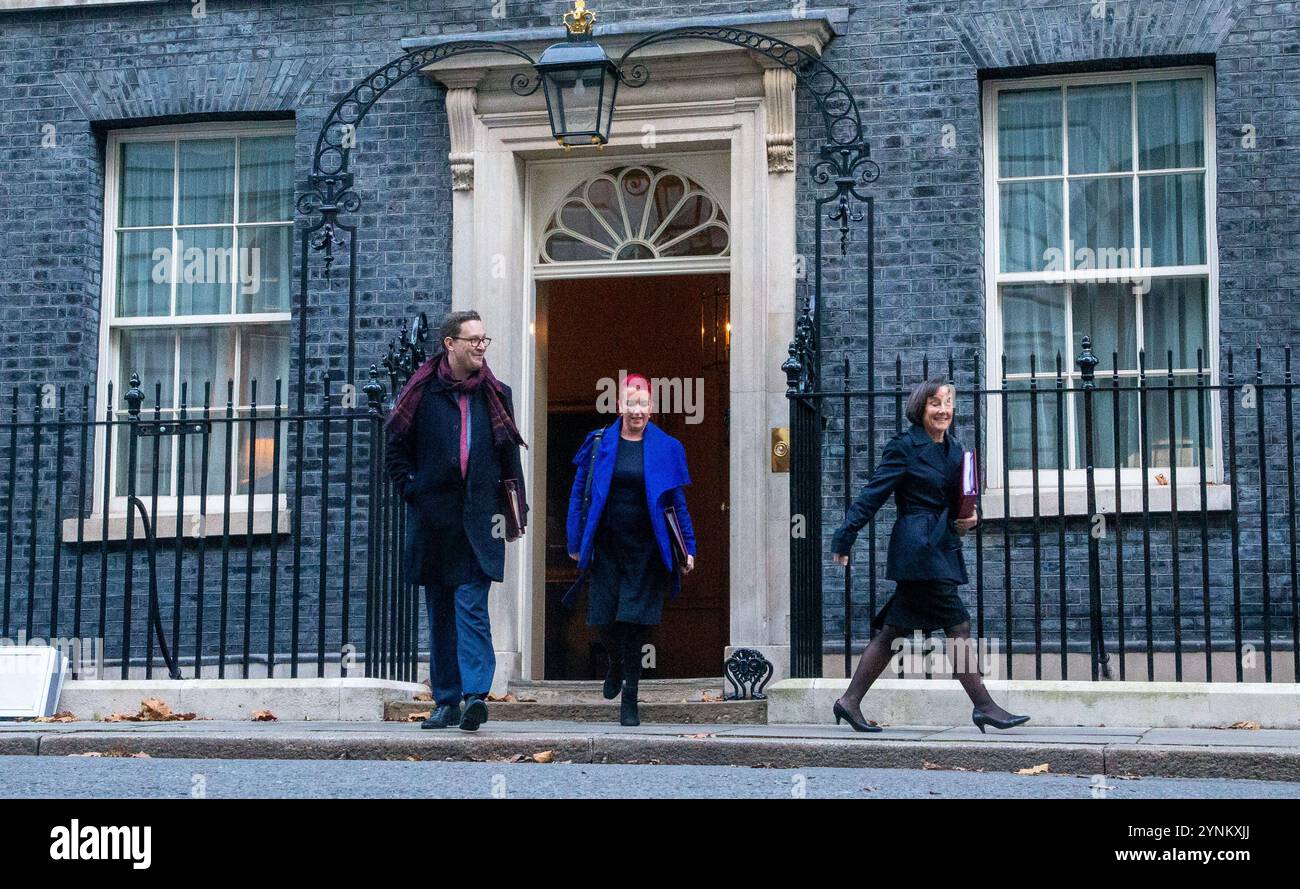 Londres, Angleterre, Royaume-Uni. 26 novembre 2024. Le secrétaire en chef au Trésor DARREN JONES, la secrétaire aux Transports LOUISE HAIGH et le secrétaire au pays de Galles JO STEVENS quittent le 10 Downing Street après une réunion du cabinet. (Crédit image : © Tayfun Salci/ZUMA Press Wire) USAGE ÉDITORIAL SEULEMENT! Non destiné à UN USAGE commercial ! Crédit : ZUMA Press, Inc/Alamy Live News Banque D'Images