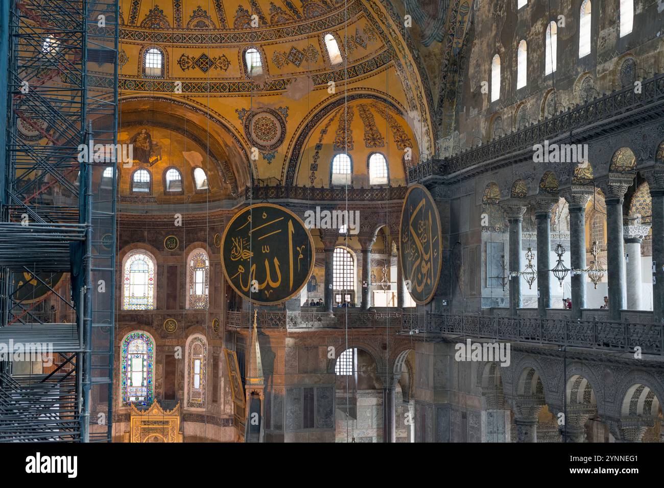 Istanbul, Turquie - 10 octobre 2014 : détail intérieur de Sainte-Sophie, ancienne basilique patriarcale orthodoxe, plus tard une mosquée et maintenant un musée. Banque D'Images