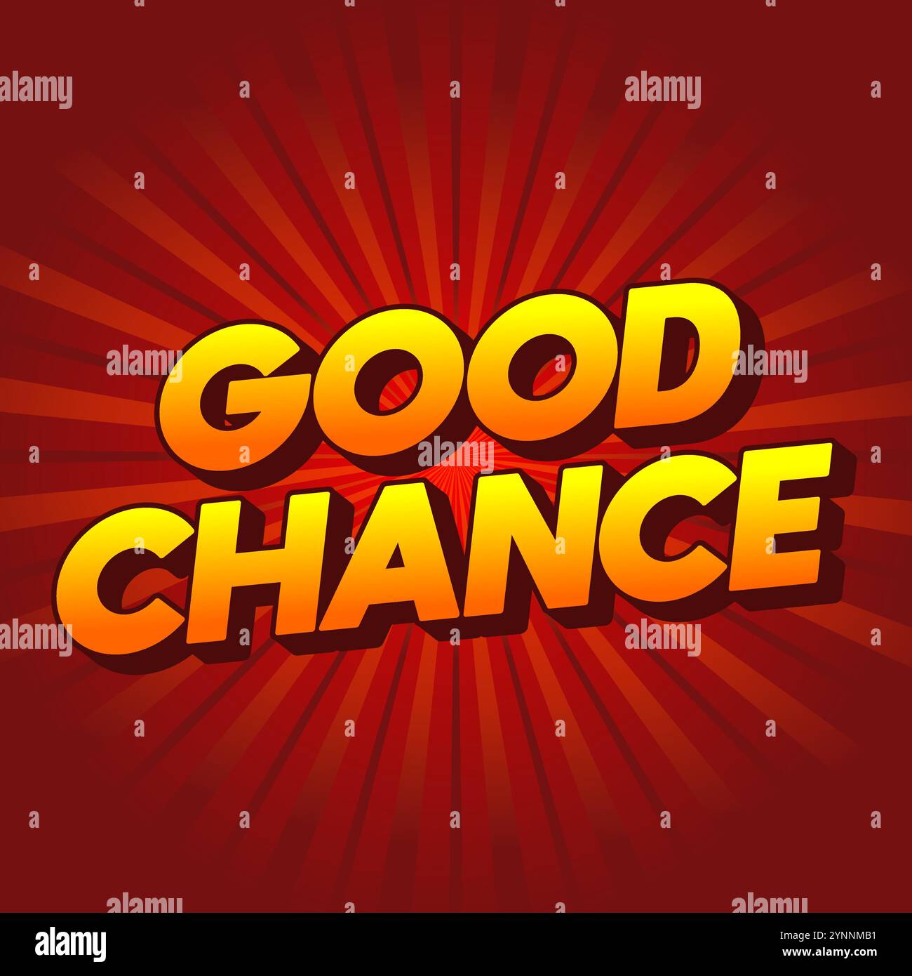 Conception d'effet de texte Good chance pour les publicités de médias sociaux Illustration de Vecteur