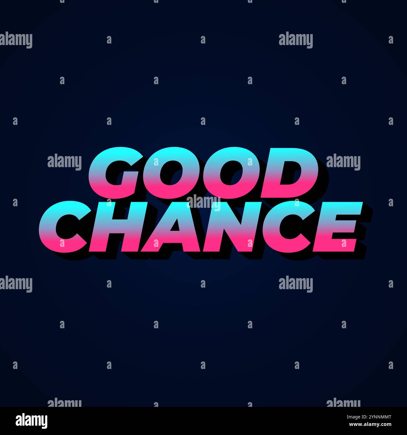 Conception d'effet de texte Good chance pour les publicités de médias sociaux Illustration de Vecteur
