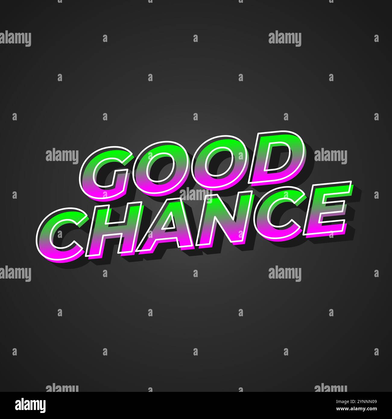 Conception d'effet de texte Good chance pour les publicités de médias sociaux Illustration de Vecteur