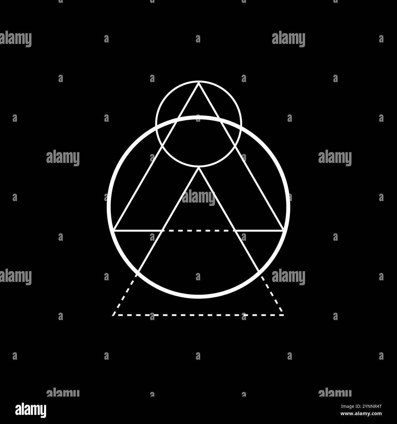 Triangle minimal avec géométrie sacrée et lignes mystiques. Illustration de Vecteur