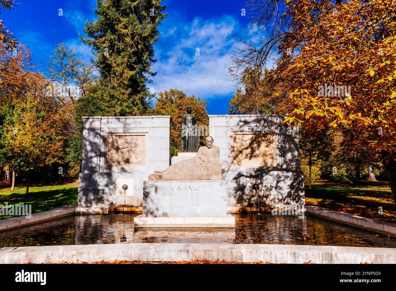 Monument à Santiago Ramón y Cajal dans le parc du Retiro, Madrid, œuvre du sculpteur Victorio Macho. Madrid, Comunidad de Madrid, Espagne, Europe Banque D'Images