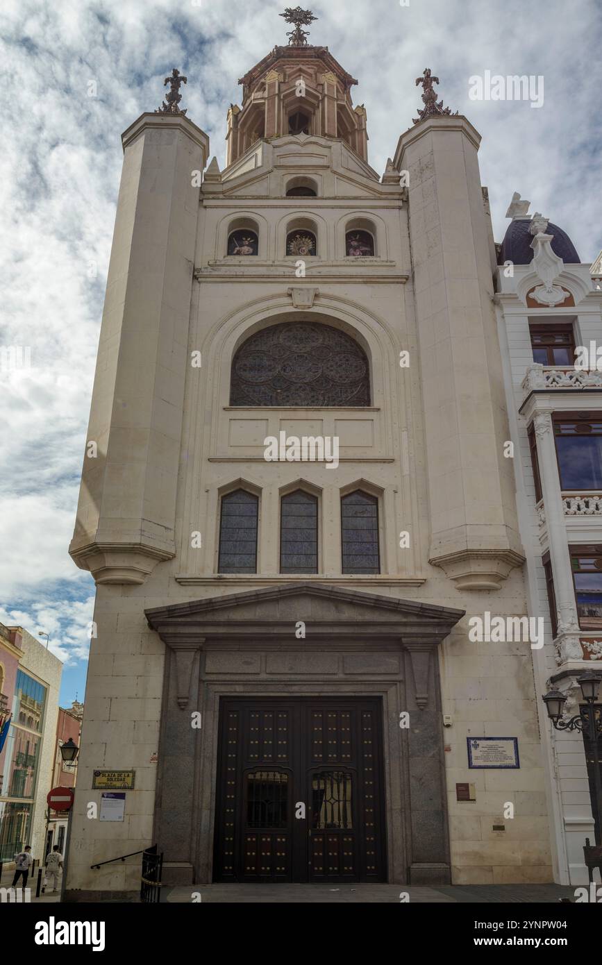 Ermitage de la Vierge de solitude, saint patron de la ville de Badajoz, temple de l'Église catholique chrétienne situé dans le centre, Estrémadure. Banque D'Images