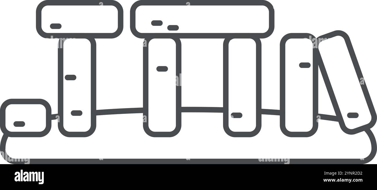 Icône de ligne Stonehenge. Vieux symbole de repère de roche Illustration de Vecteur