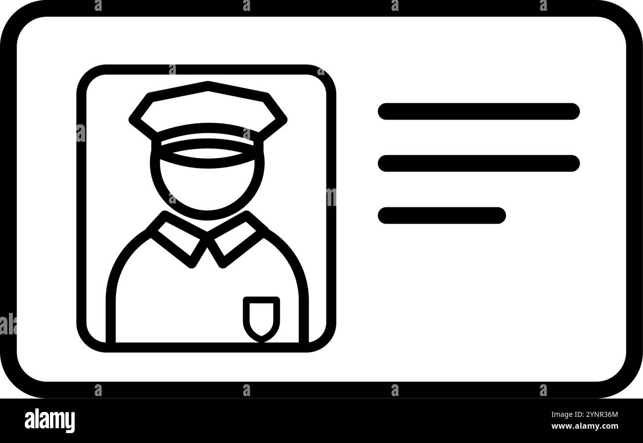 Carte d'identité de police - icône vectorielle Illustration de Vecteur