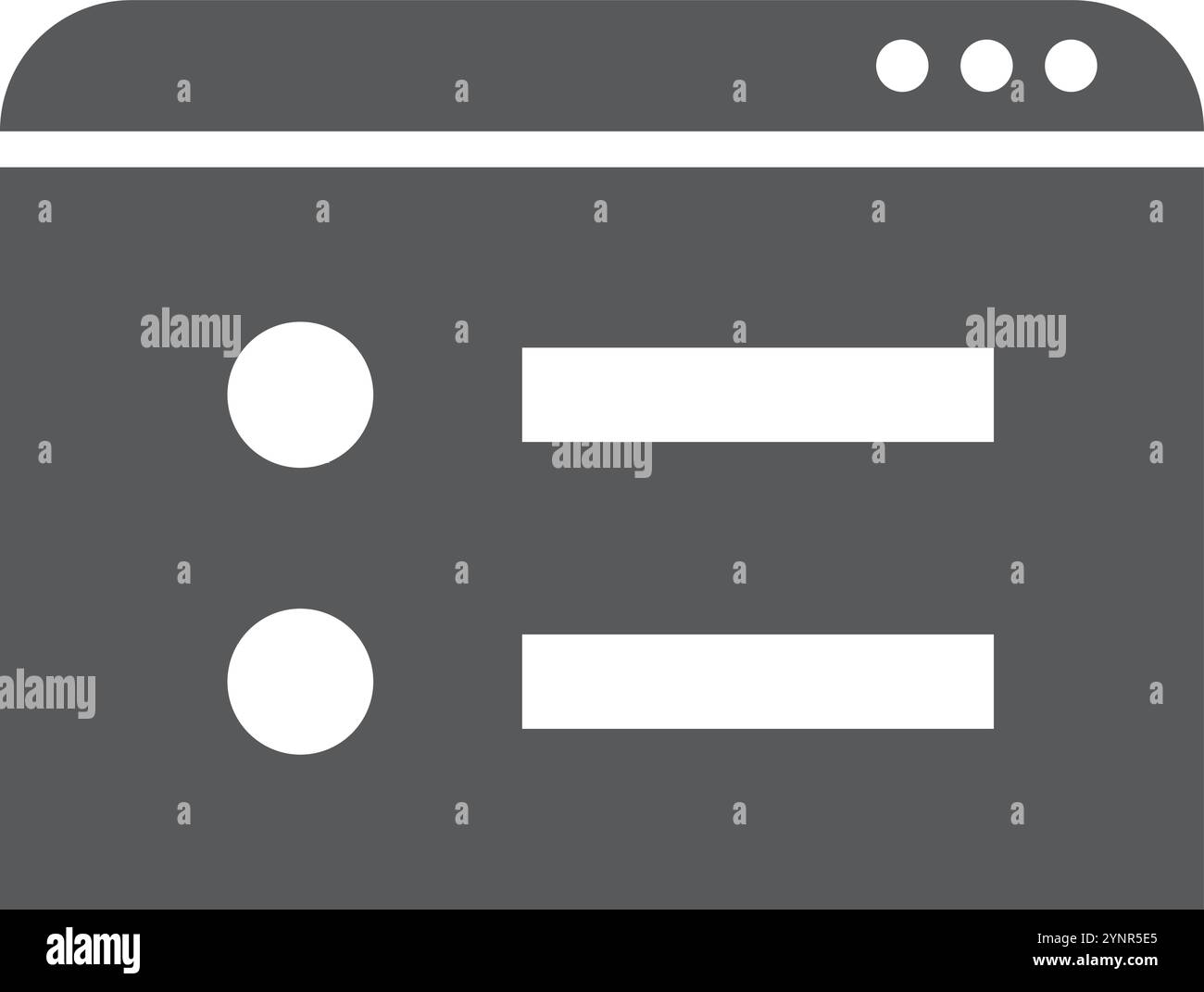 Icône noire de l'application. Symbole de fenêtre du logiciel informatique Illustration de Vecteur