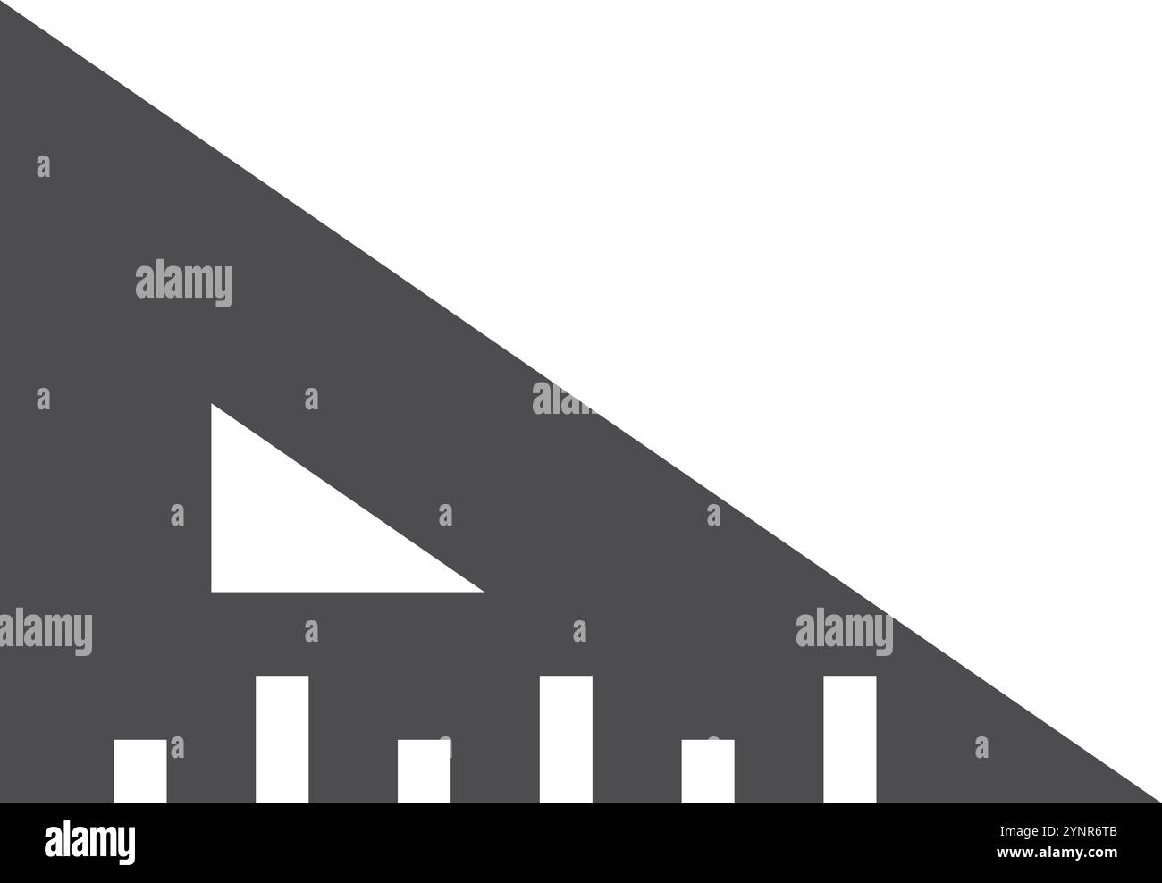Icône de règle triangulaire noire. Symbole mathématique géométrique isolé sur fond blanc Illustration de Vecteur