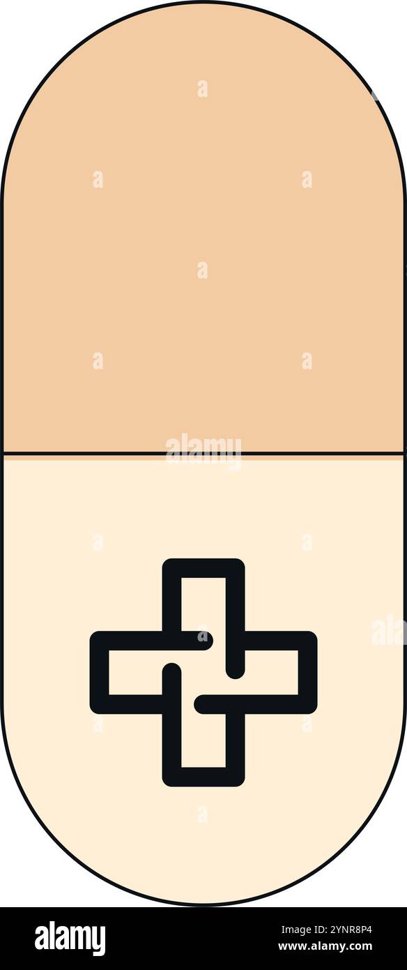 Capsule médicale avec icône en croix, vecteur Illustration de Vecteur