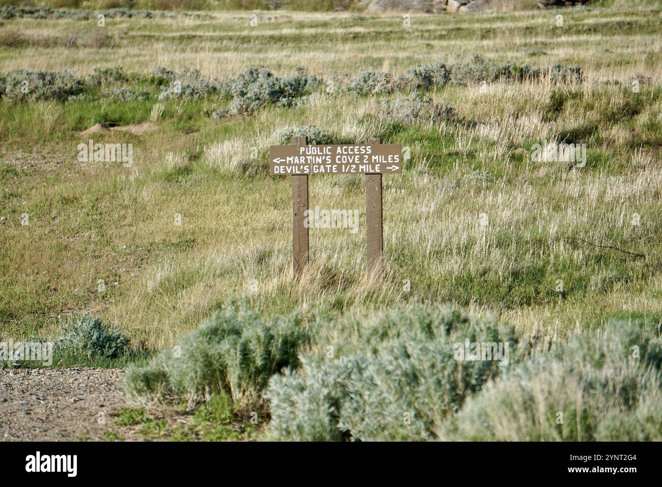 Devil's Gate, une gorge spectaculaire érodée par la rivière Sweetwater, un point d'arrêt historique pour les pionniers sur la piste mormon, Martin's Cove, Wyoming. Banque D'Images