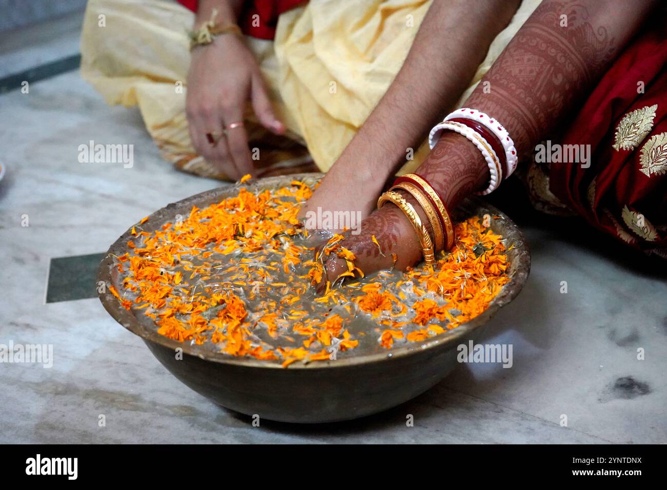 Rituel de mariage traditionnel hindou indien Banque D'Images