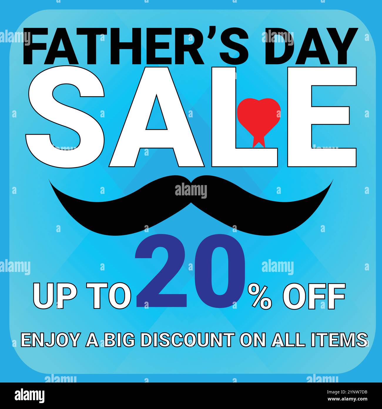 Solde fête des pères jusqu'à 20 % de réduction profitez d'une grande réduction sur tous les articles Illustration de Vecteur