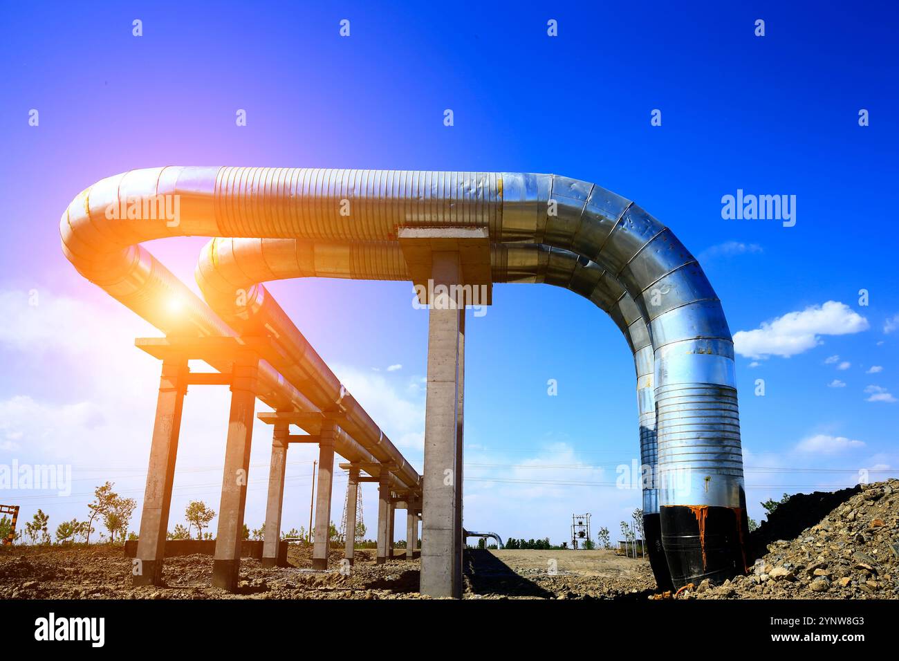 Équipement de pipeline industriel de l'usine Banque D'Images