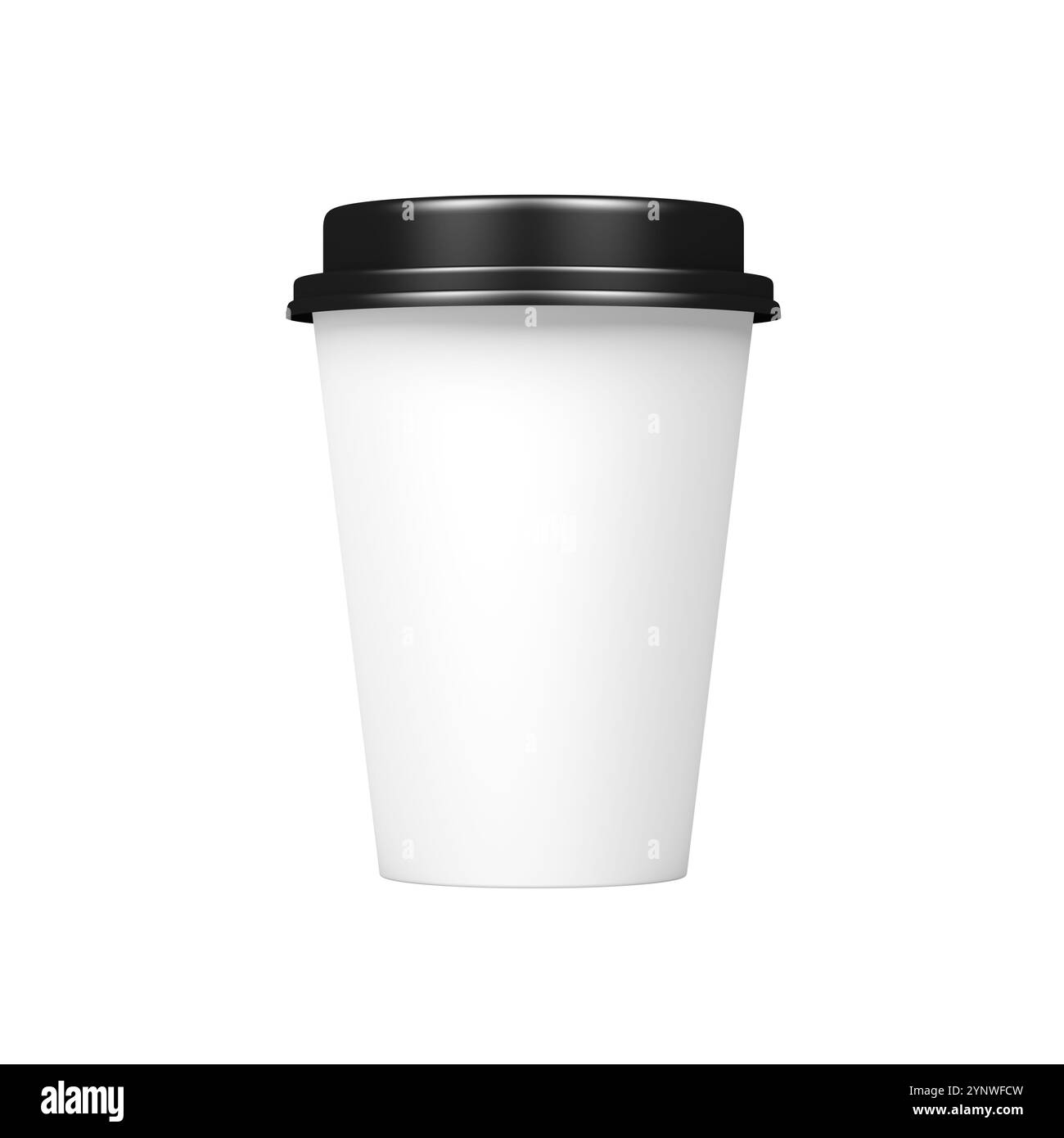 Tasse à café en papier. Maquette. Vide. Fond transparent. illustration 3d. Banque D'Images