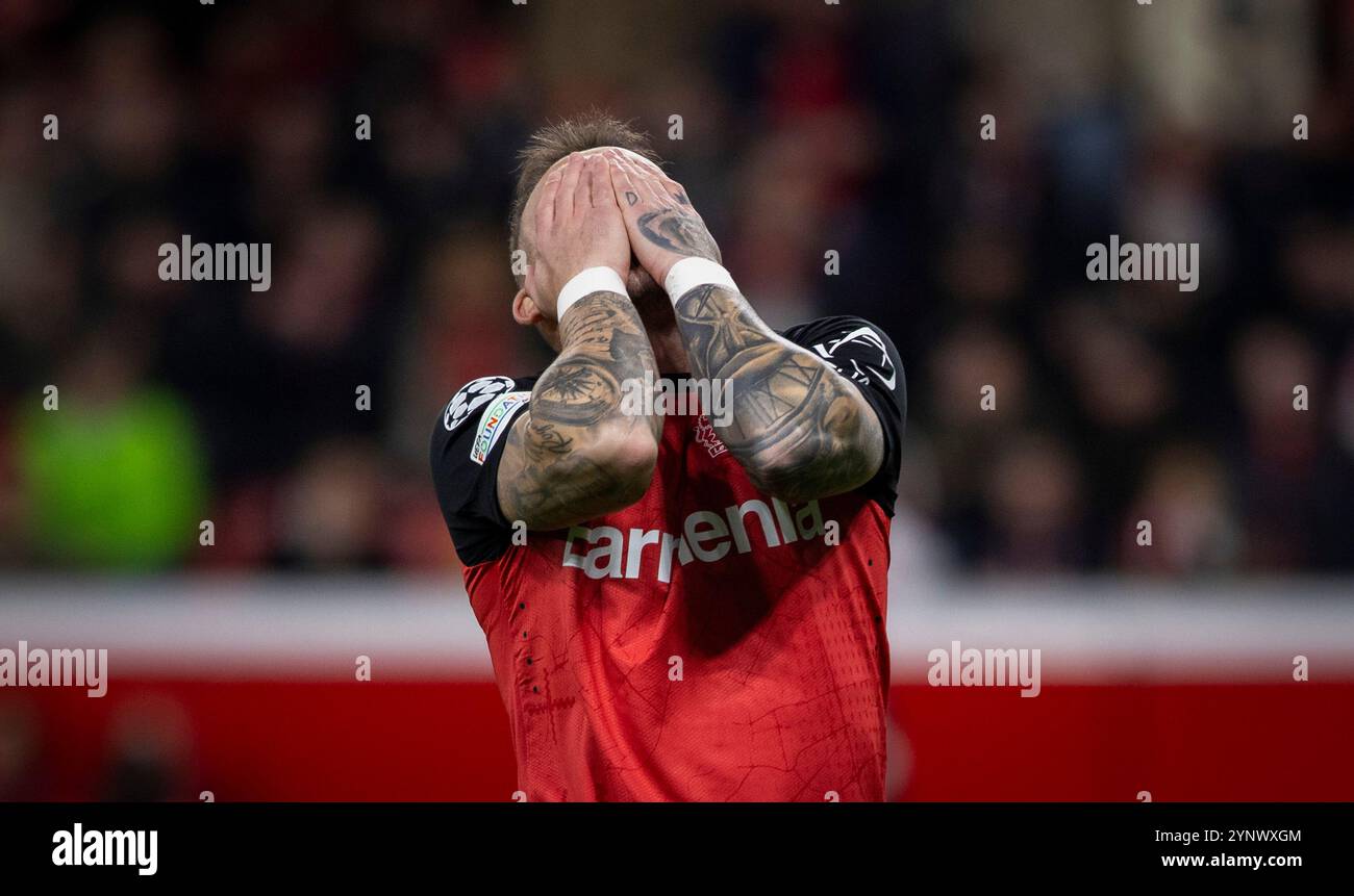 Leverkusen, Allemagne. 26 novembre 2024. . Aleix Garcia (LEV) Bayer Leverkusen - FC Salzburg 26.11.2024 Copyright (nur für journalistische Zwecke) par : Banque D'Images Leverkusen, Allemagne. 26 novembre 2024. . Aleix Garcia (LEV) Bayer Leverkusen - FC Salzburg 26.11.2024 Copyright (nur für journalistische Zwecke) par : Banque D'Images