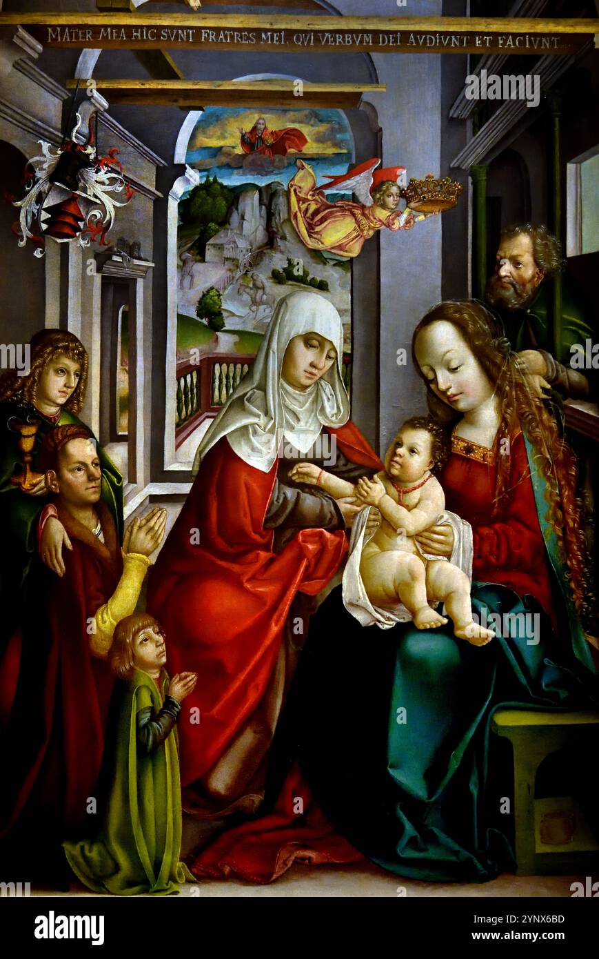 Sainte Anne avec la Vierge à l'enfant et avec Saint Joseph 1520, panneau votif de János Hütter , église Saint Nicolas à Eperjes ( Prešov, Slovaquie) 15ème - 16ème siècle, Musée des Beaux-Arts, Musée des Beaux-Arts, Budapest, Hongrois, Hongrie, Banque D'Images Sainte Anne avec la Vierge à l'enfant et avec Saint Joseph 1520, panneau votif de János Hütter , église Saint Nicolas à Eperjes ( Prešov, Slovaquie) 15ème - 16ème siècle, Musée des Beaux-Arts, Musée des Beaux-Arts, Budapest, Hongrois, Hongrie, Banque D'Images