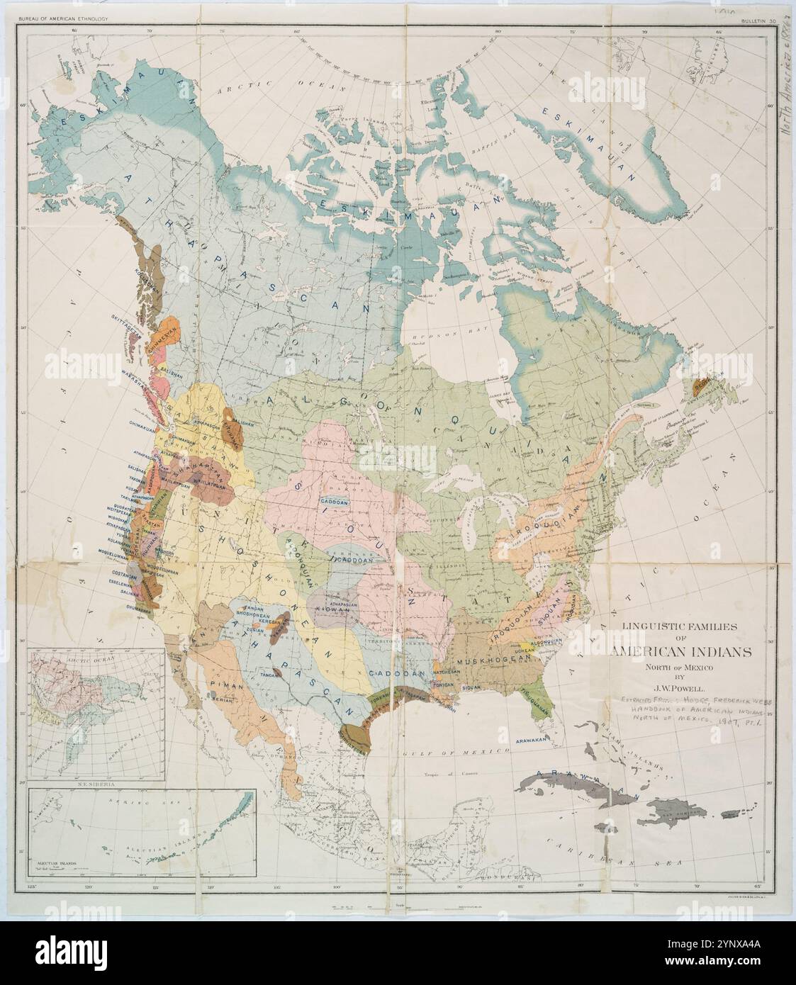Familles linguistiques des Amérindiens du nord du Mexique. 1907 par Powell, John Wesley, 1834-1902 Banque D'Images