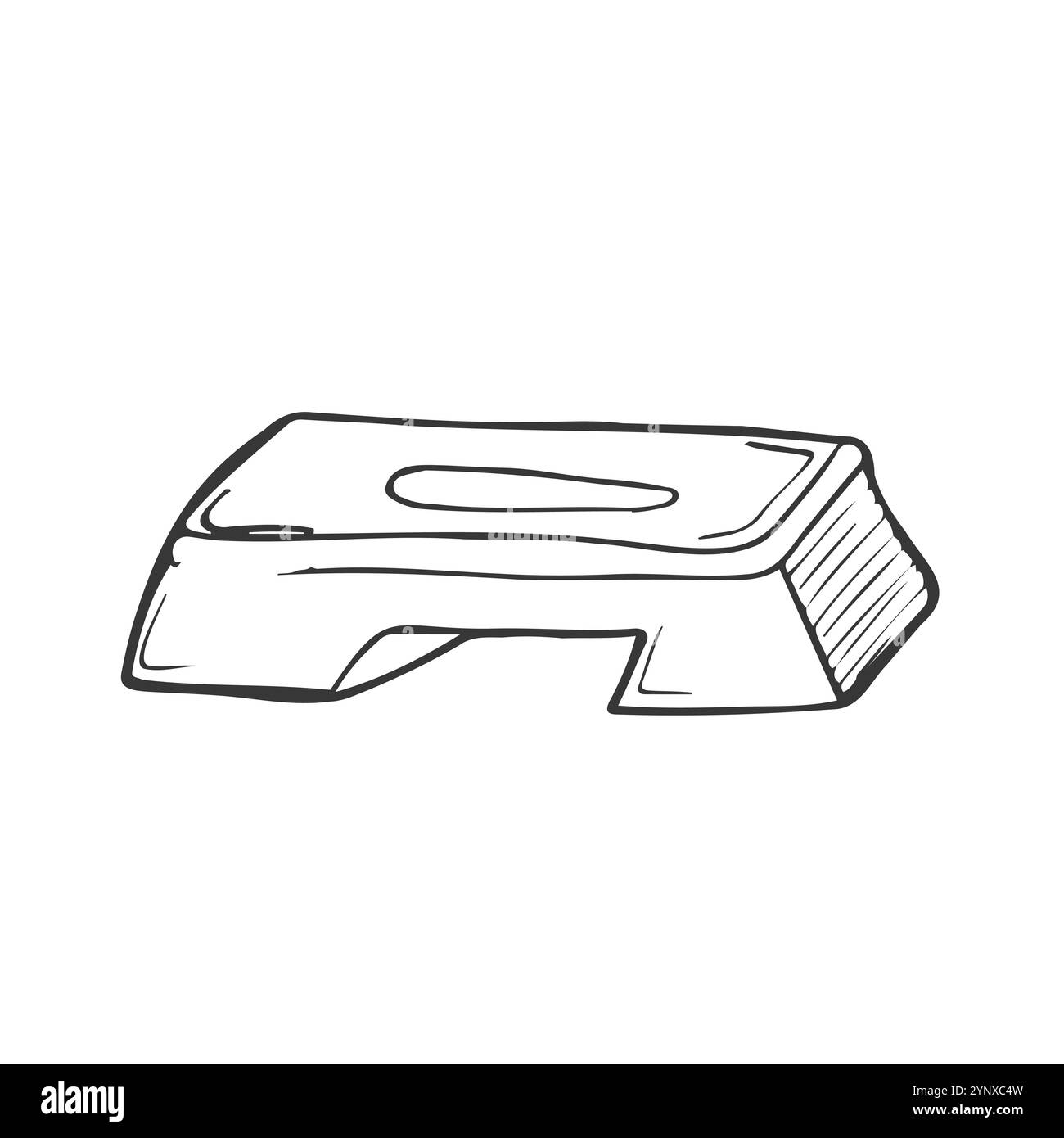 Plate-forme stepper d'exercice aérobie. Sport. Salle de sport. Équipement. Programme de remise en forme. Illustration d'un style de vie actif dessinée à la main Illustration de Vecteur