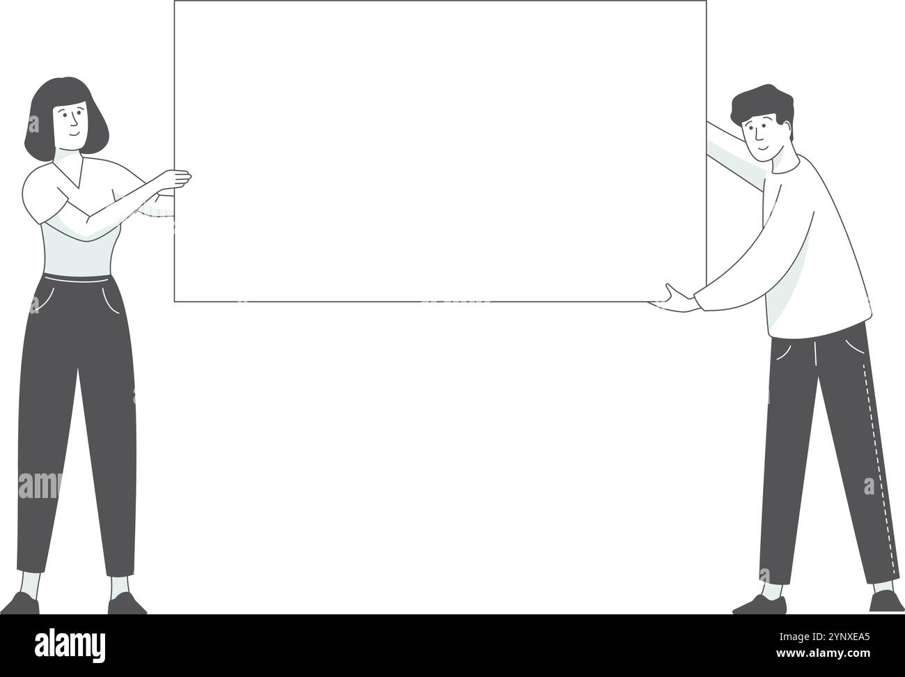 Deux personnes sont debout l'une à côté de l'autre Illustration de Vecteur