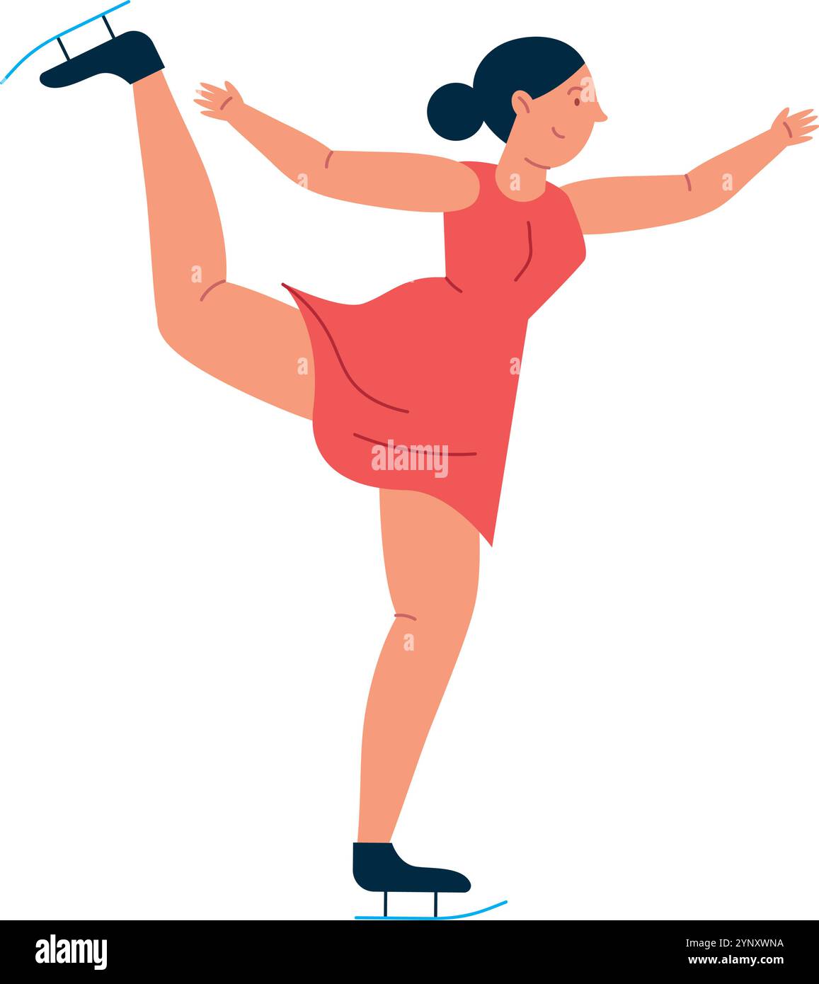 femme de biathlon en patin à glace Illustration de Vecteur