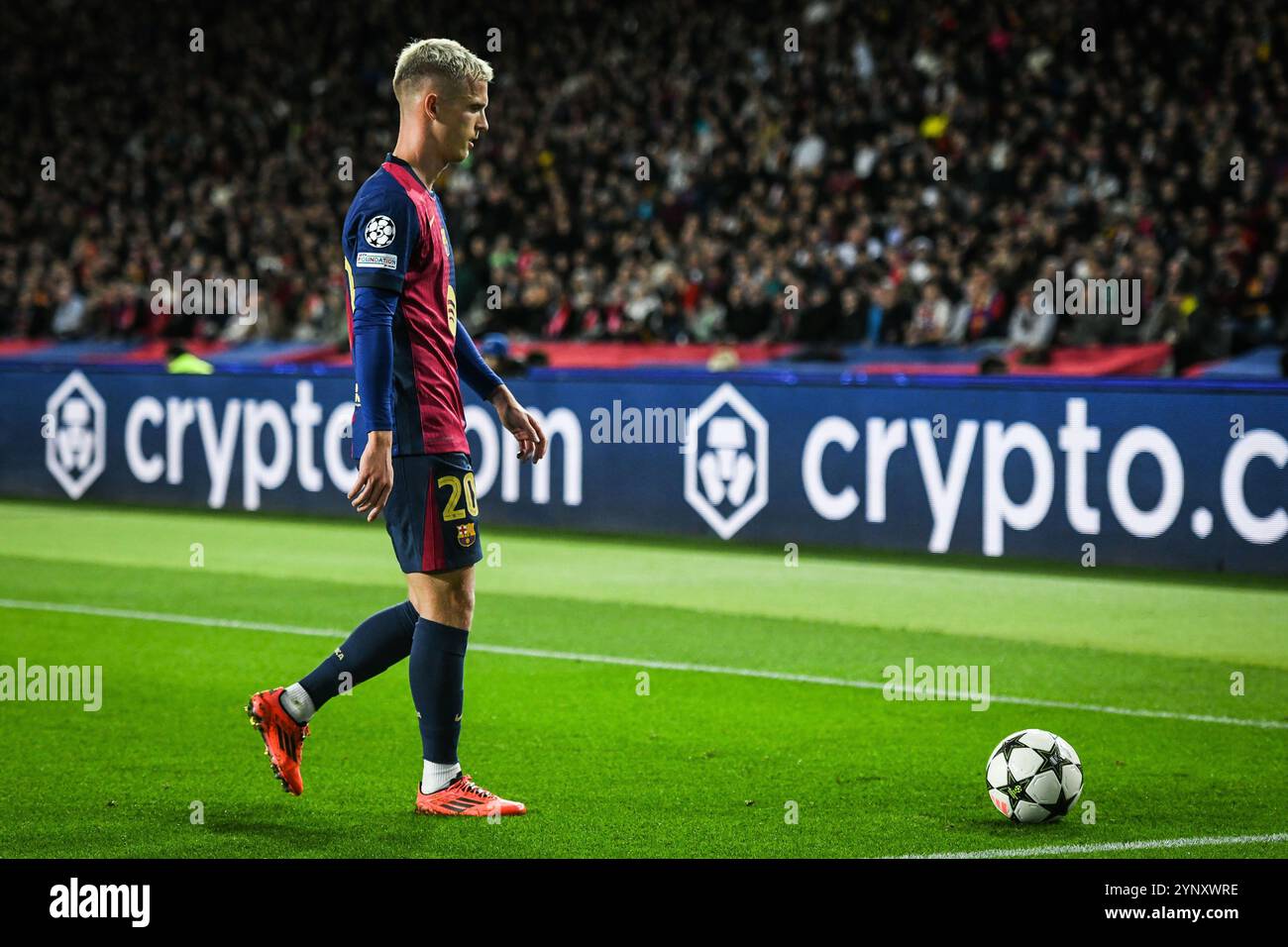 Barcelone, Espagne. 26 novembre 2024. Dani OLMO de Barcelone lors du match de football MD5 de l'UEFA Champions League, League phase MD5 entre le FC Barcelone et le stade Brestois 29 (Brest) le 26 novembre 2024 à Estadi Olimpic Lluis Companys à Barcelone, Espagne - photo Matthieu Mirville (S Ros)/DPPI crédit : DPPI Media/Alamy Live News Banque D'Images