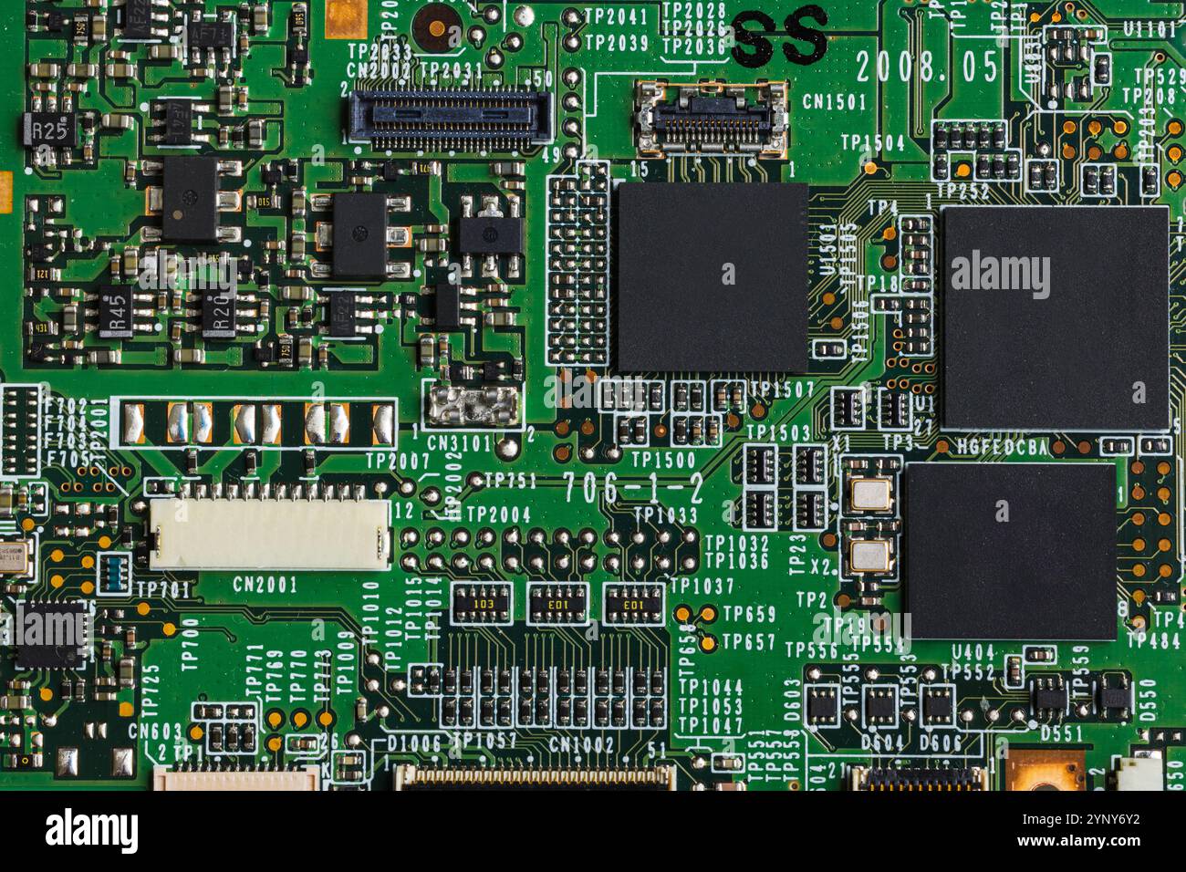 Gros plan sur carte électronique, macro détail Banque D'Images