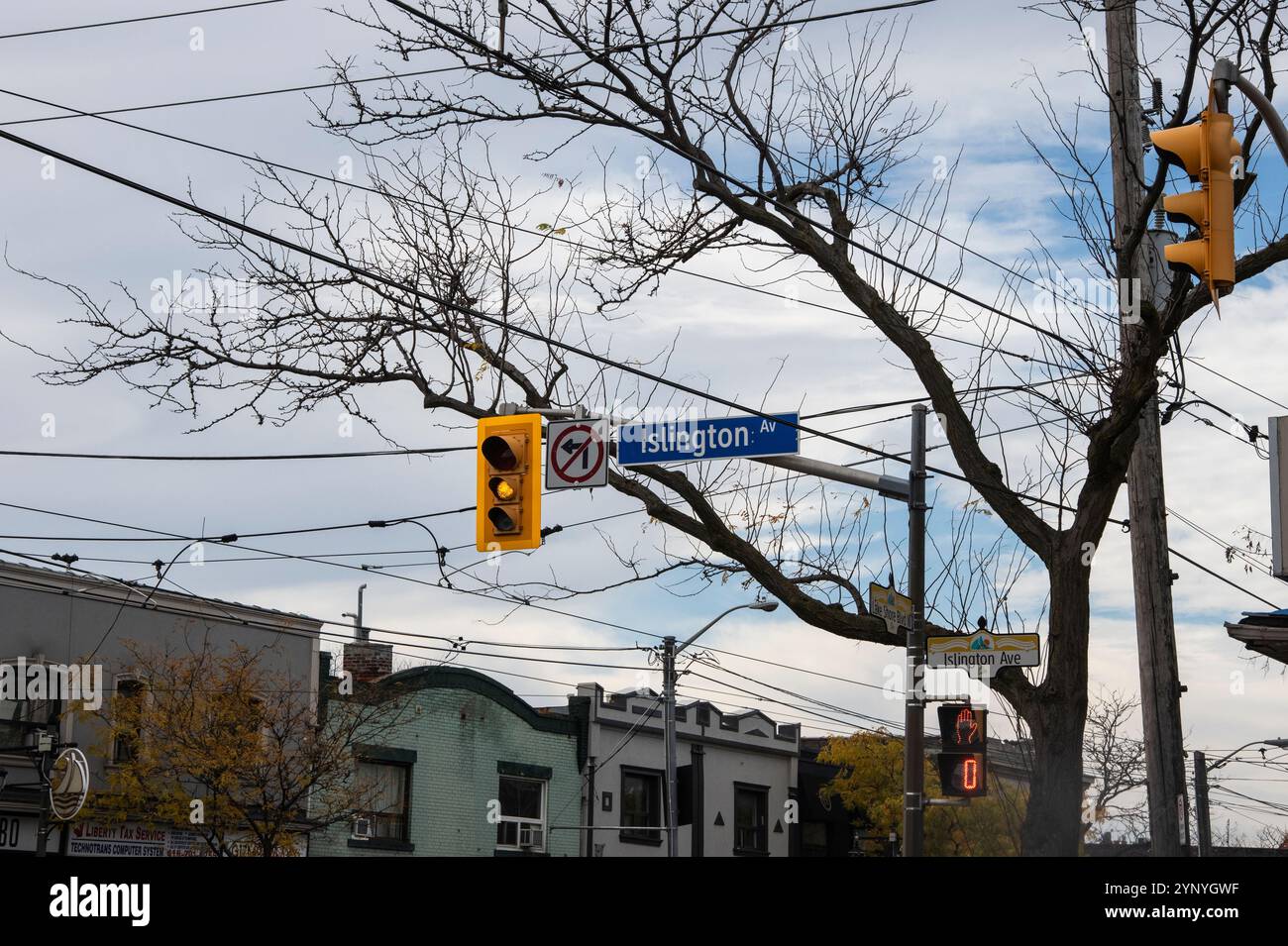 Panneau Islington Avenue à Etobicoke, Toronto, Ontario, Canada Banque D'Images