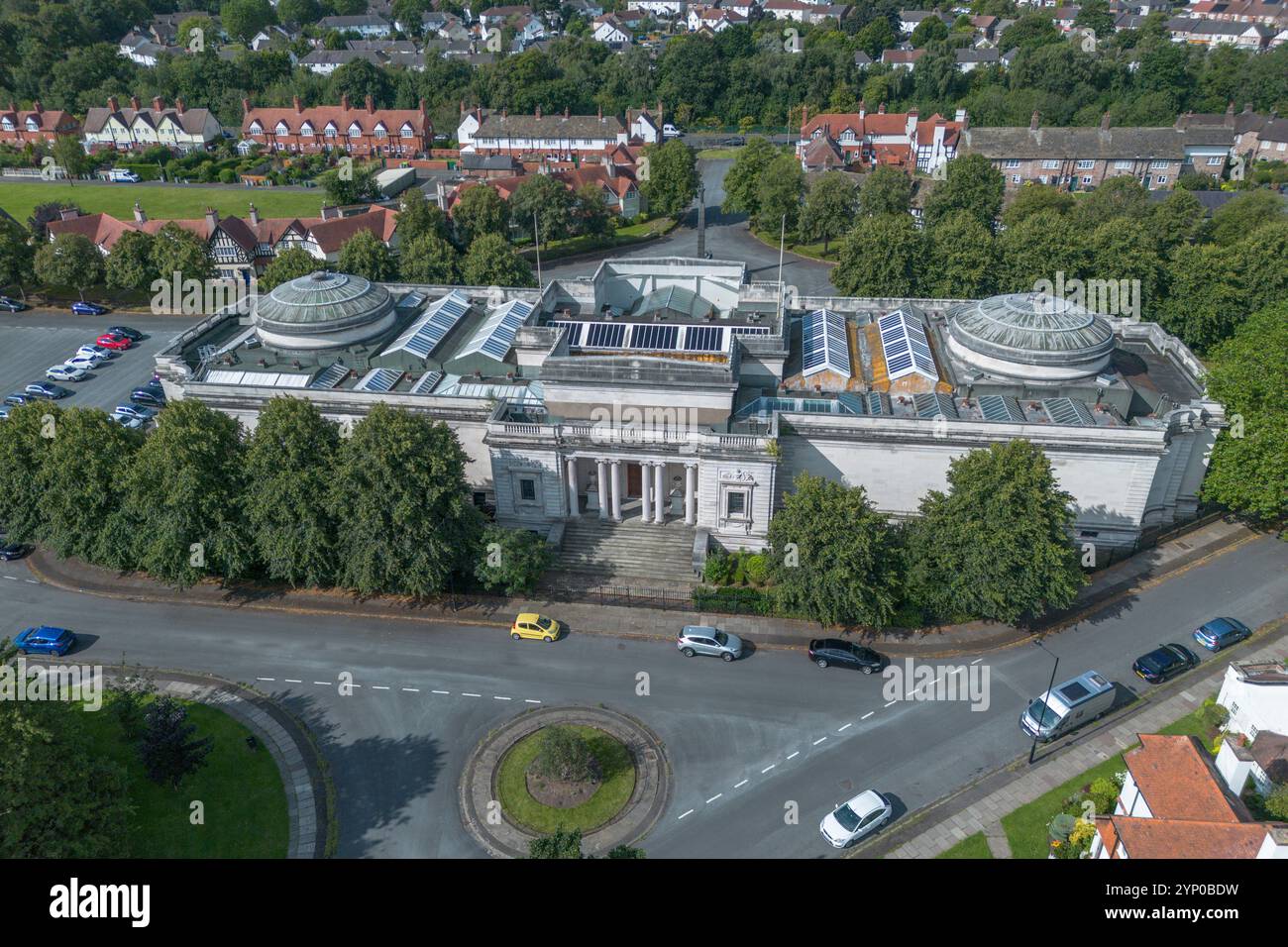 Vue aérienne de la galerie d'art Lady lever, Port Sunlight, Merseyside, Royaume-Uni. Banque D'Images