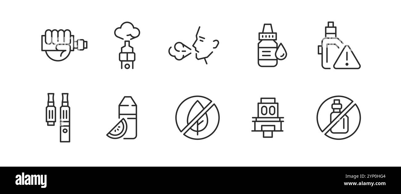 Vaping icons set Illustration de Vecteur