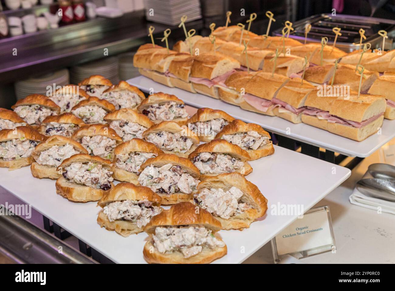 Sélection de sandwichs dans le buffet du déjeuner de l'hôtel, Philadelphie Pennsylvanie, États-Unis Banque D'Images