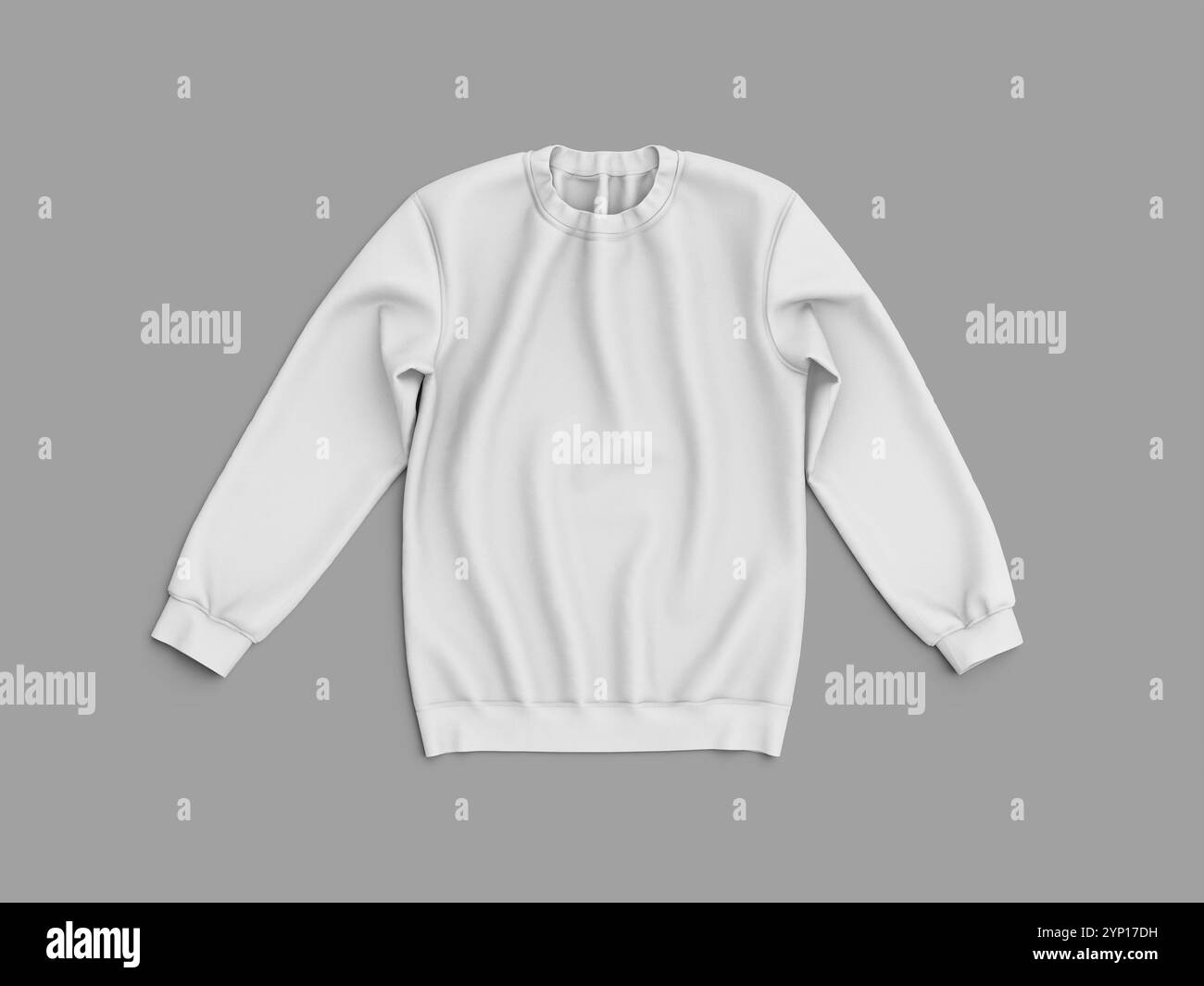 Flat lay Front View Modern Sweatshirt 3D isolé maquette Banque D'Images